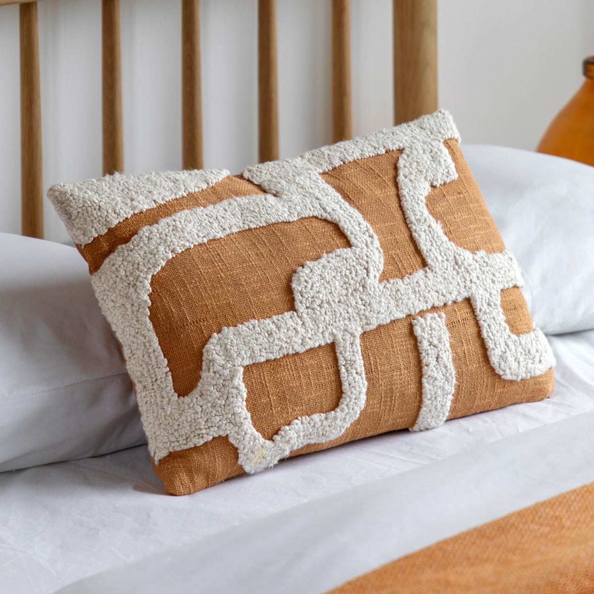 Elements Embroidered Cushion in Apricot – image 2