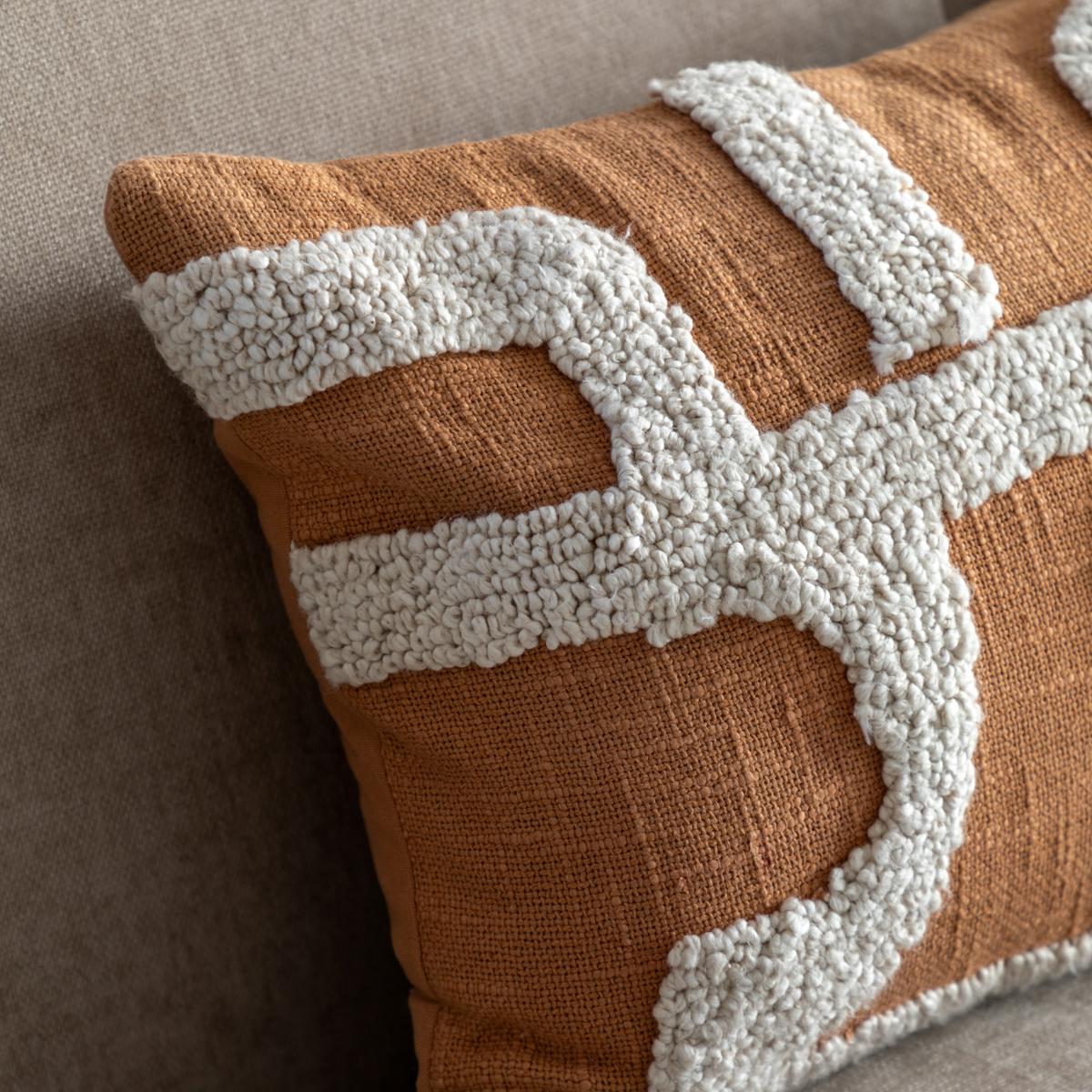 Elements Embroidered Cushion in Apricot – image 4
