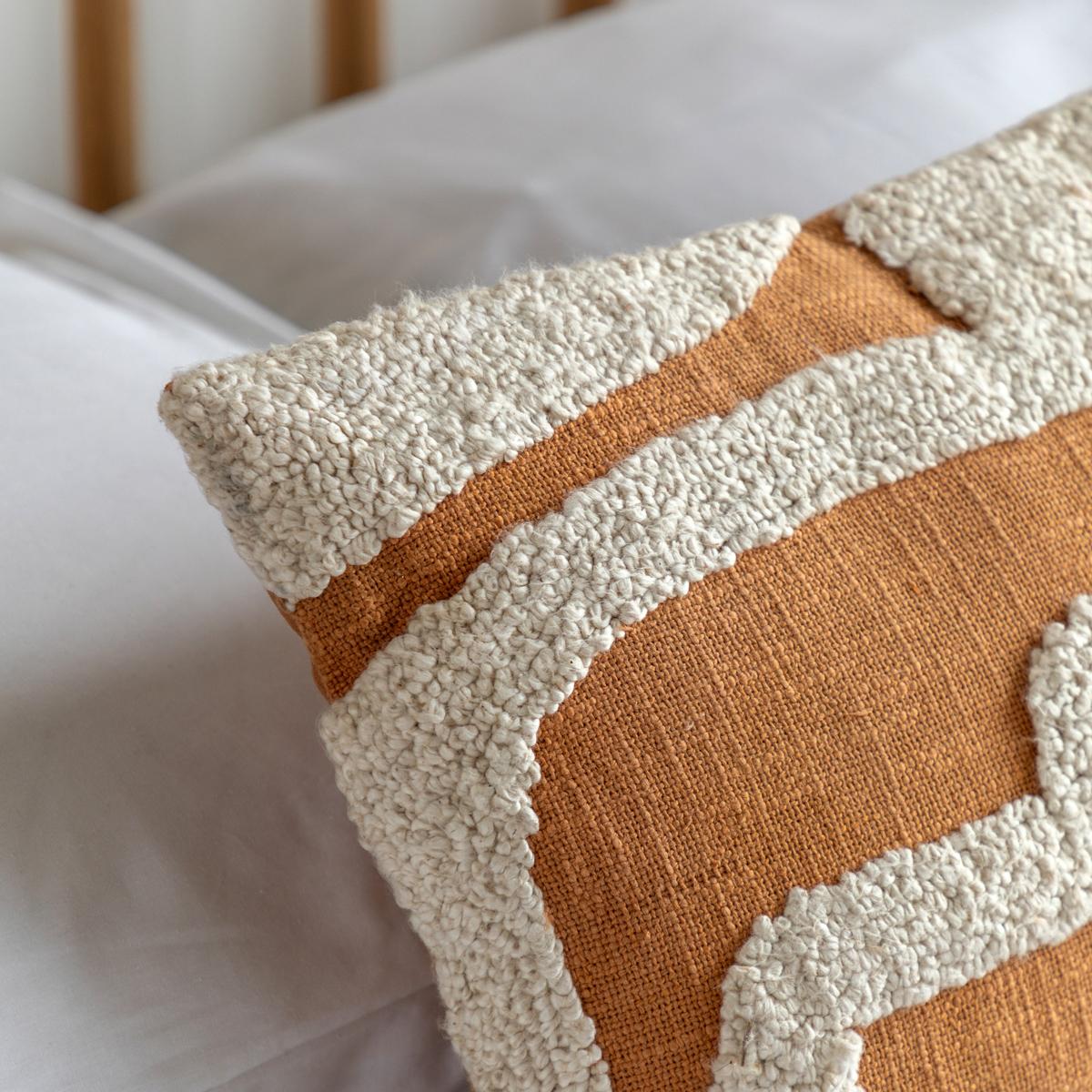 Elements Embroidered Cushion in Apricot – image 5
