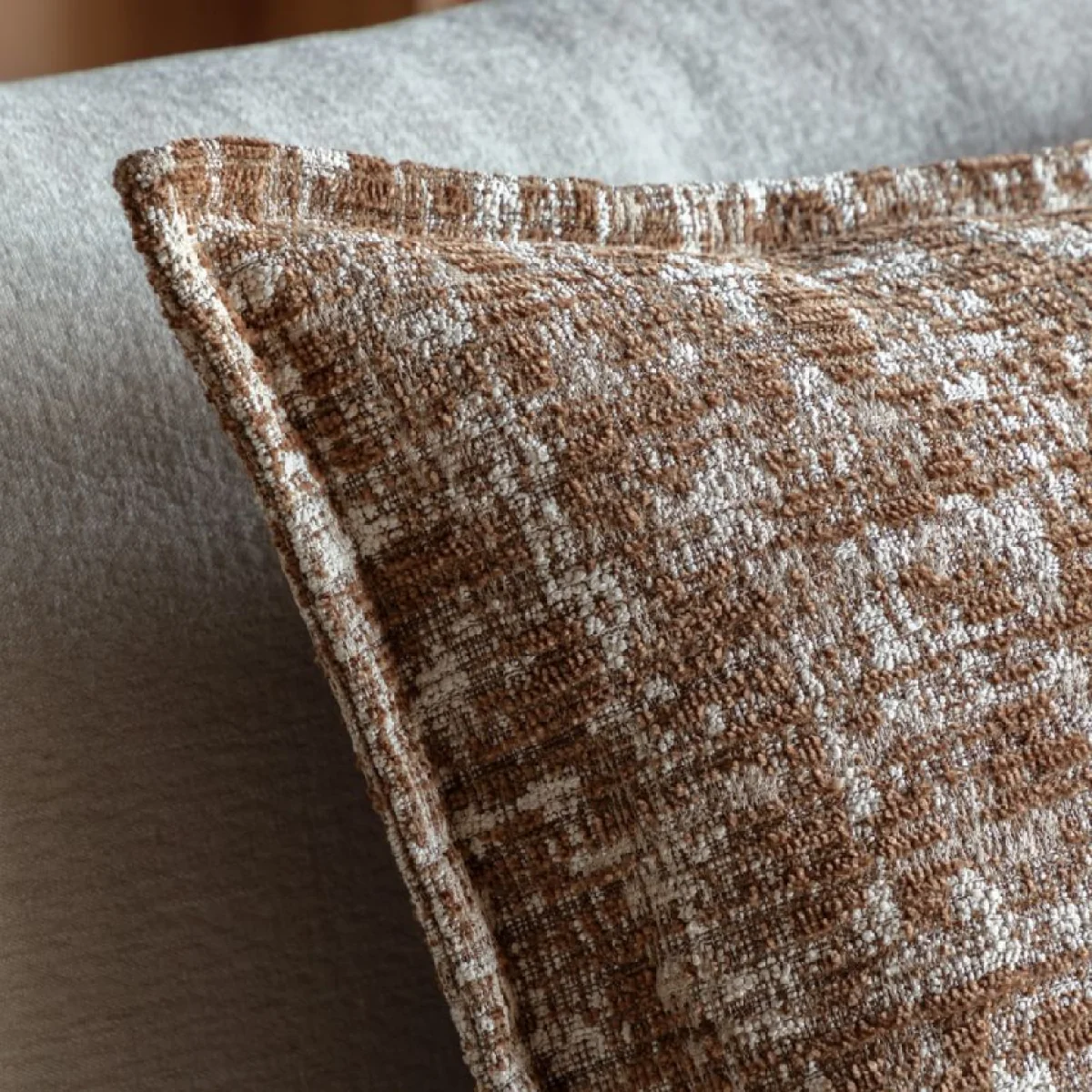 Anya Jacquard Cushion in Camel – image 5