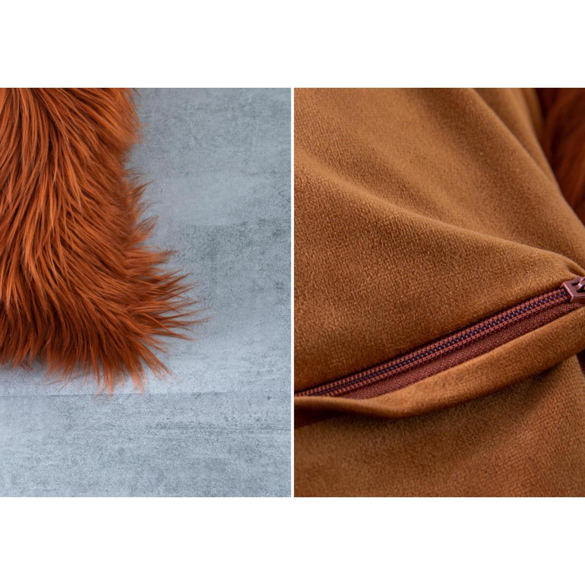 Sullivan Faux Fur Cushion in Rust – image 3
