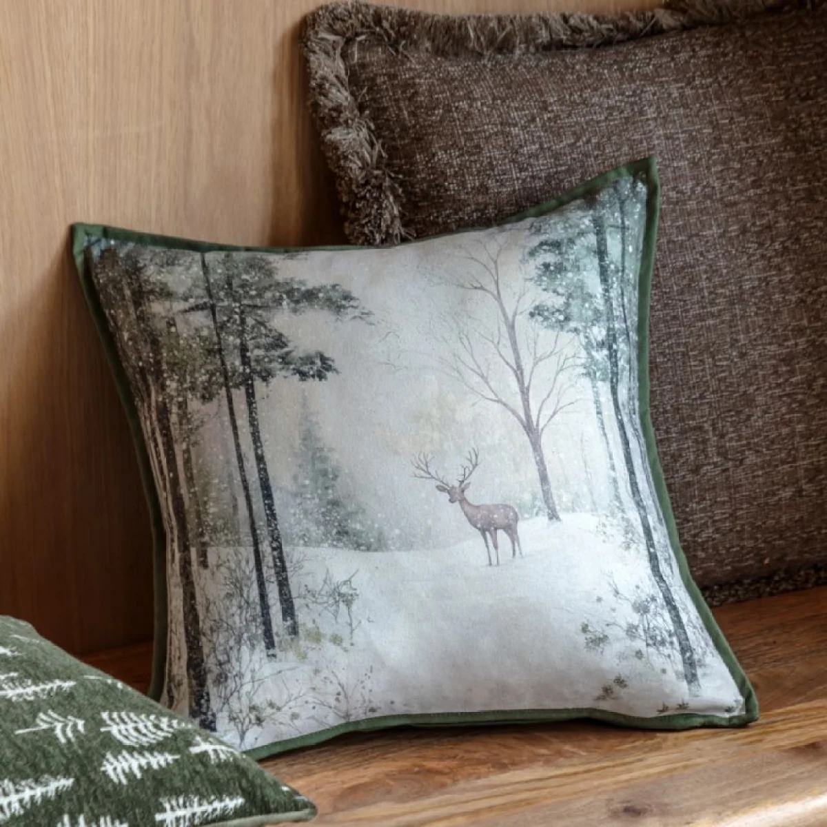 Nordic Woodland Stag Cushion – image 2