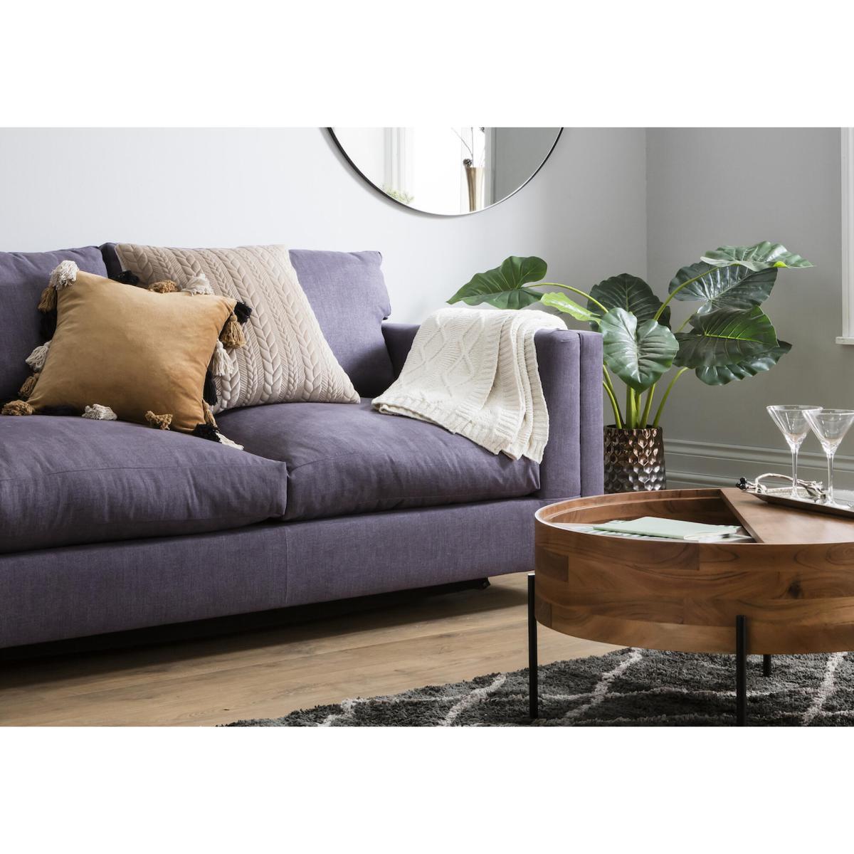 Trigo Taupe Embroidered Cushion – image 2