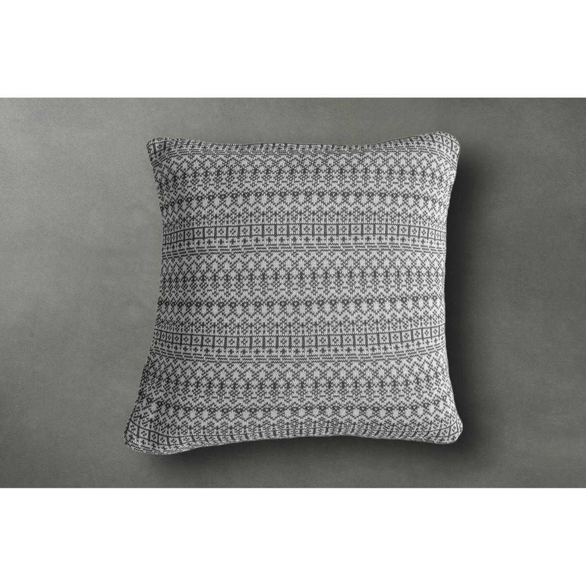 Edwin Knitted Cushion in Grey – image 1