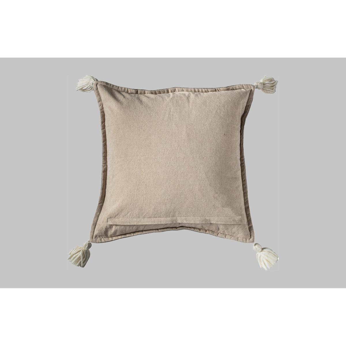 Embroidered Snowflake Natural Cushion – image 2