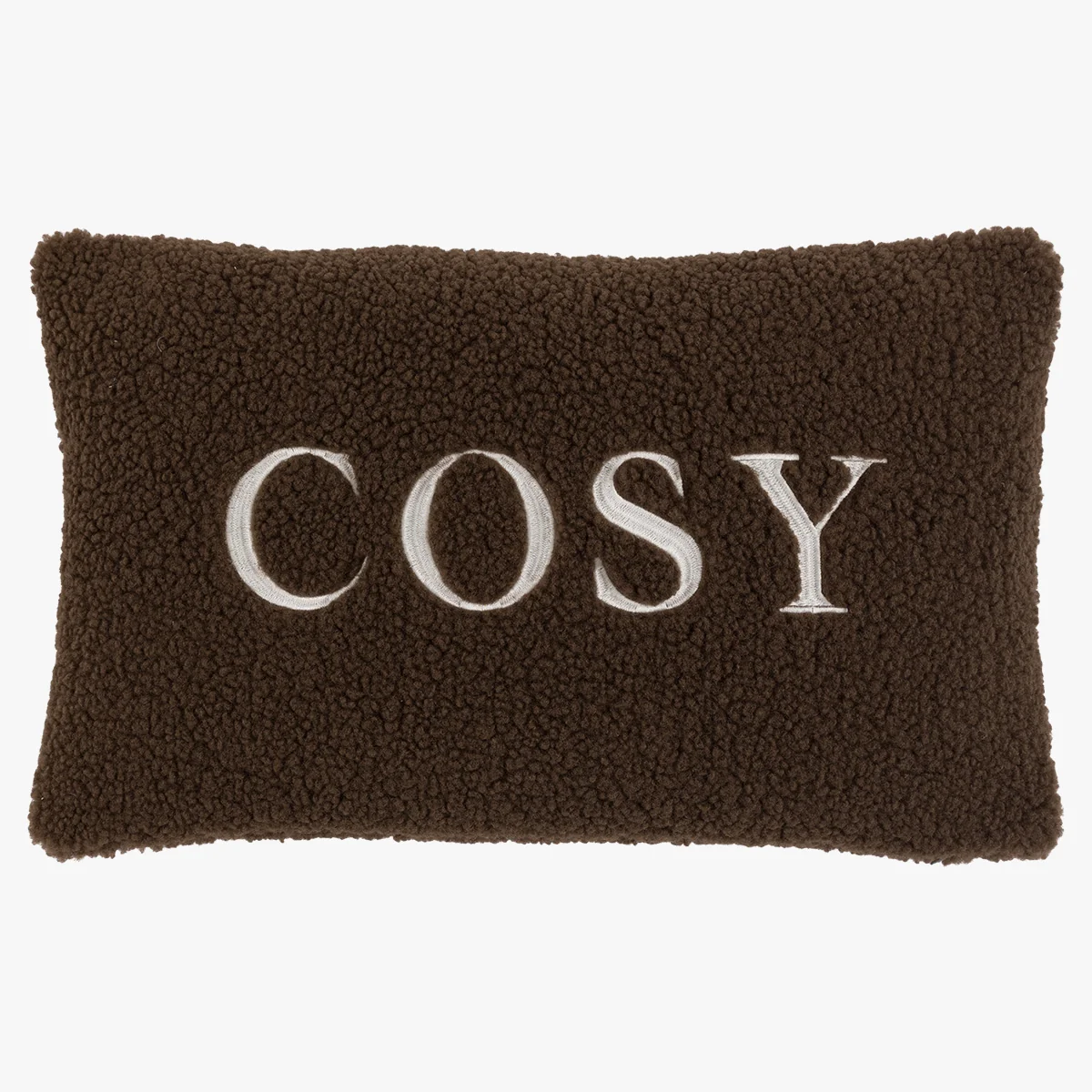 Autumnal Embroidered Cosy Cushion in Chocolate – image 2