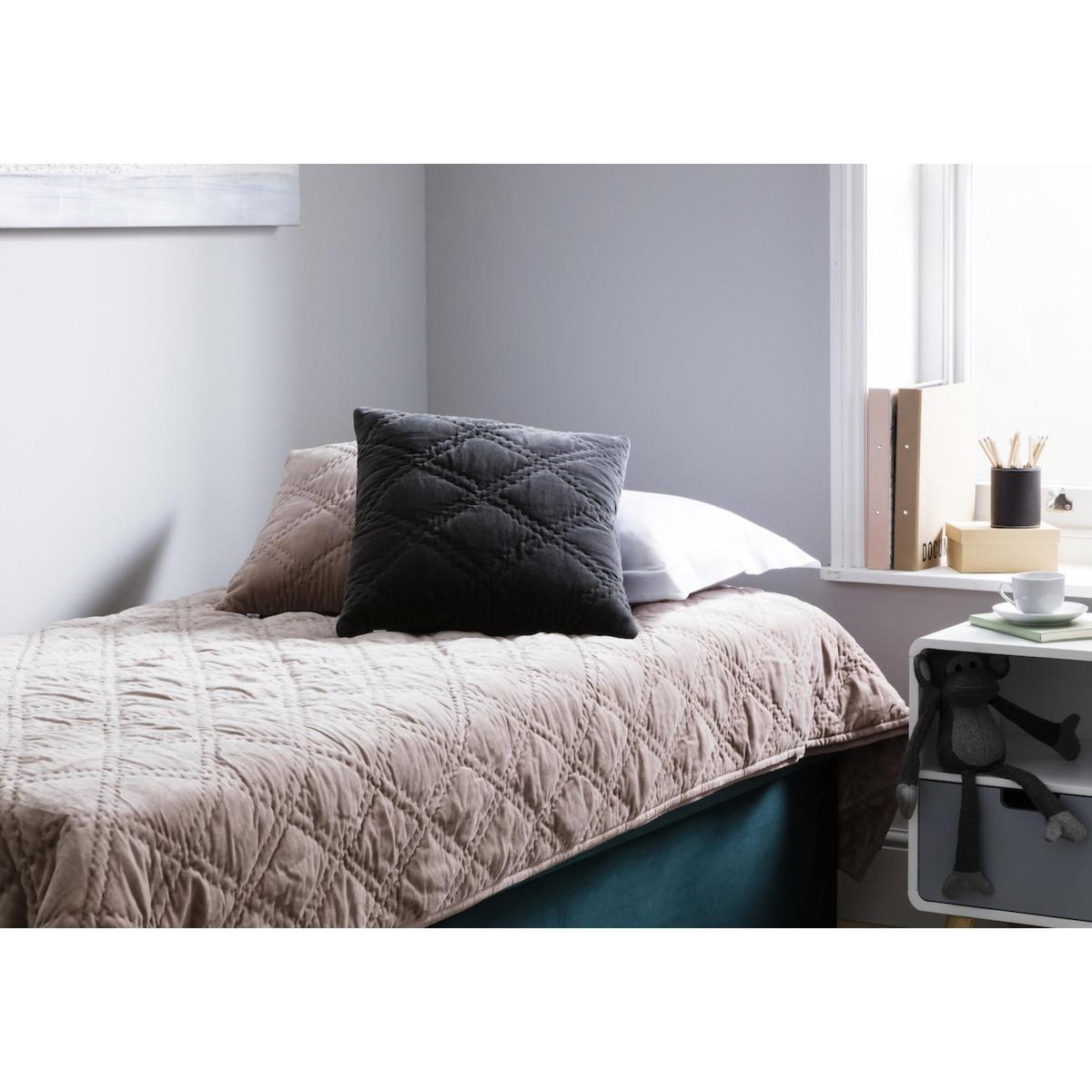 Edison Charcoal Diamond Quilted Cushion – image 2