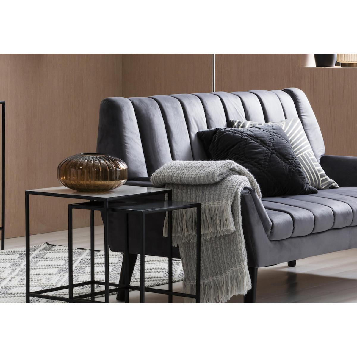 Edison Charcoal Diamond Quilted Cushion – image 3