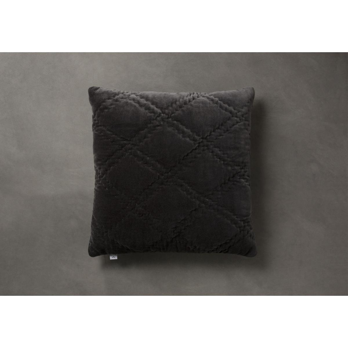Edison Charcoal Diamond Quilted Cushion – image 1