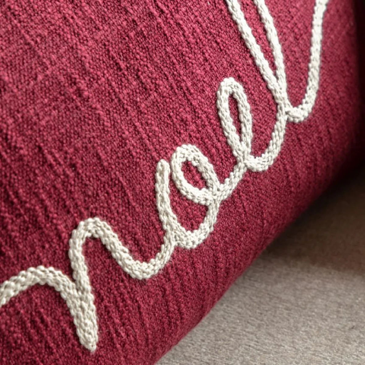Timeless Tidings Embroidered Noel Cushion – image 7