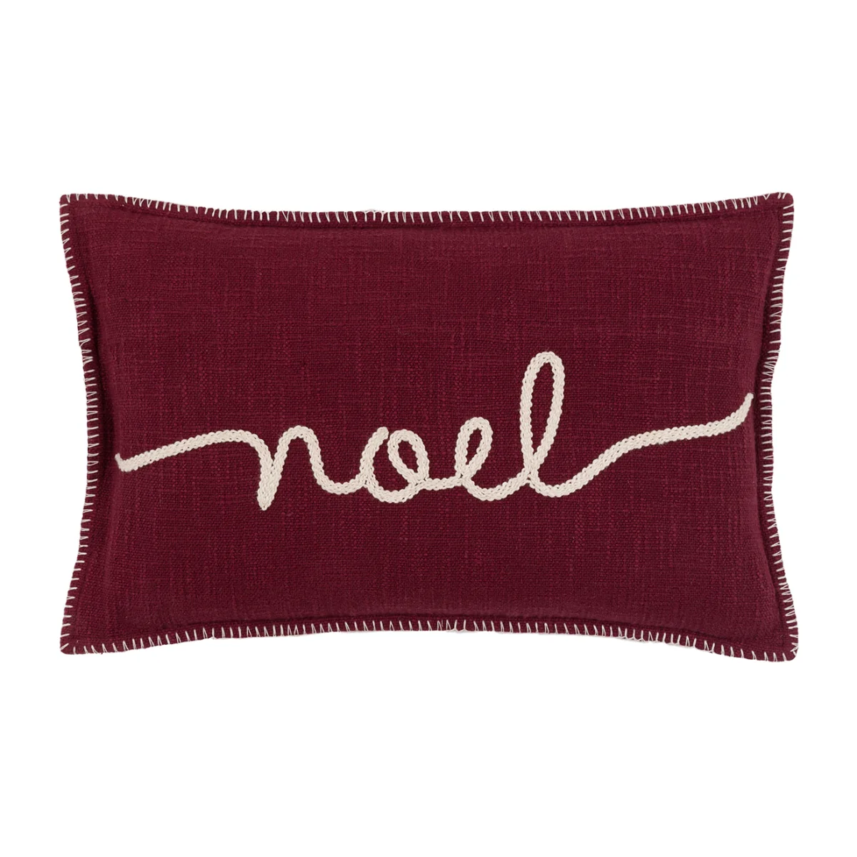 Timeless Tidings Embroidered Noel Cushion – image 1