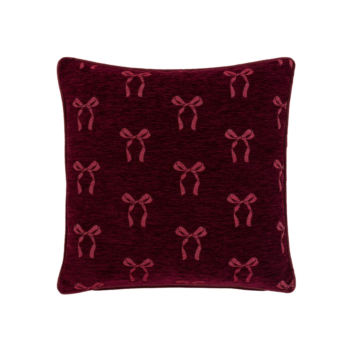 Timeless Tidings Chenille Bow Cushion – image 1