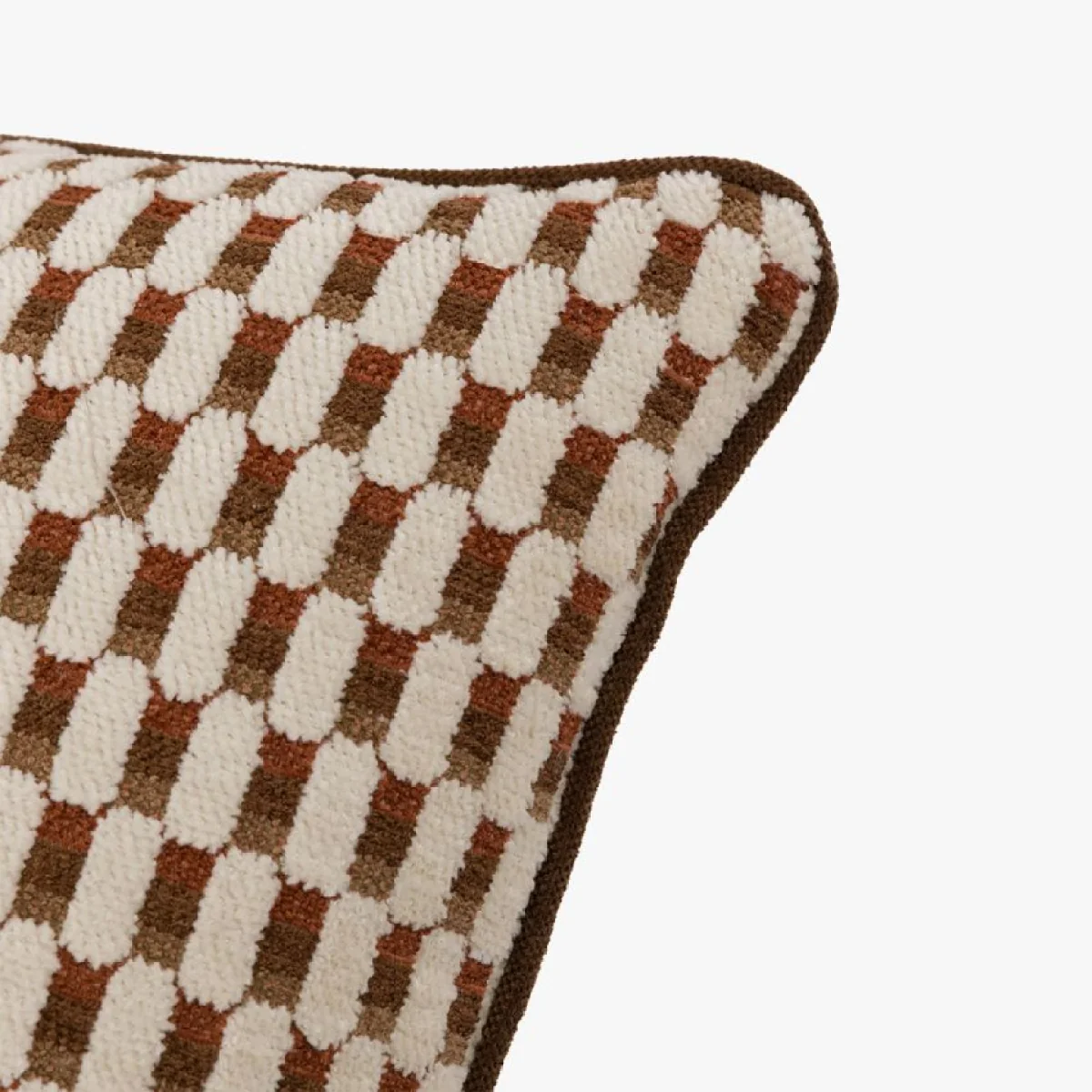 Orielle Jacquard Cushion in Rust – image 4