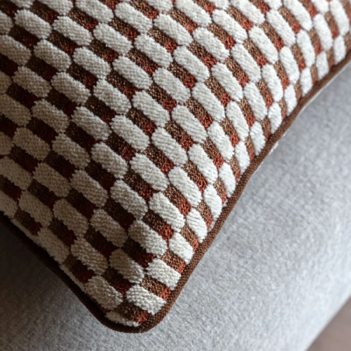 Orielle Jacquard Cushion in Rust – image 6