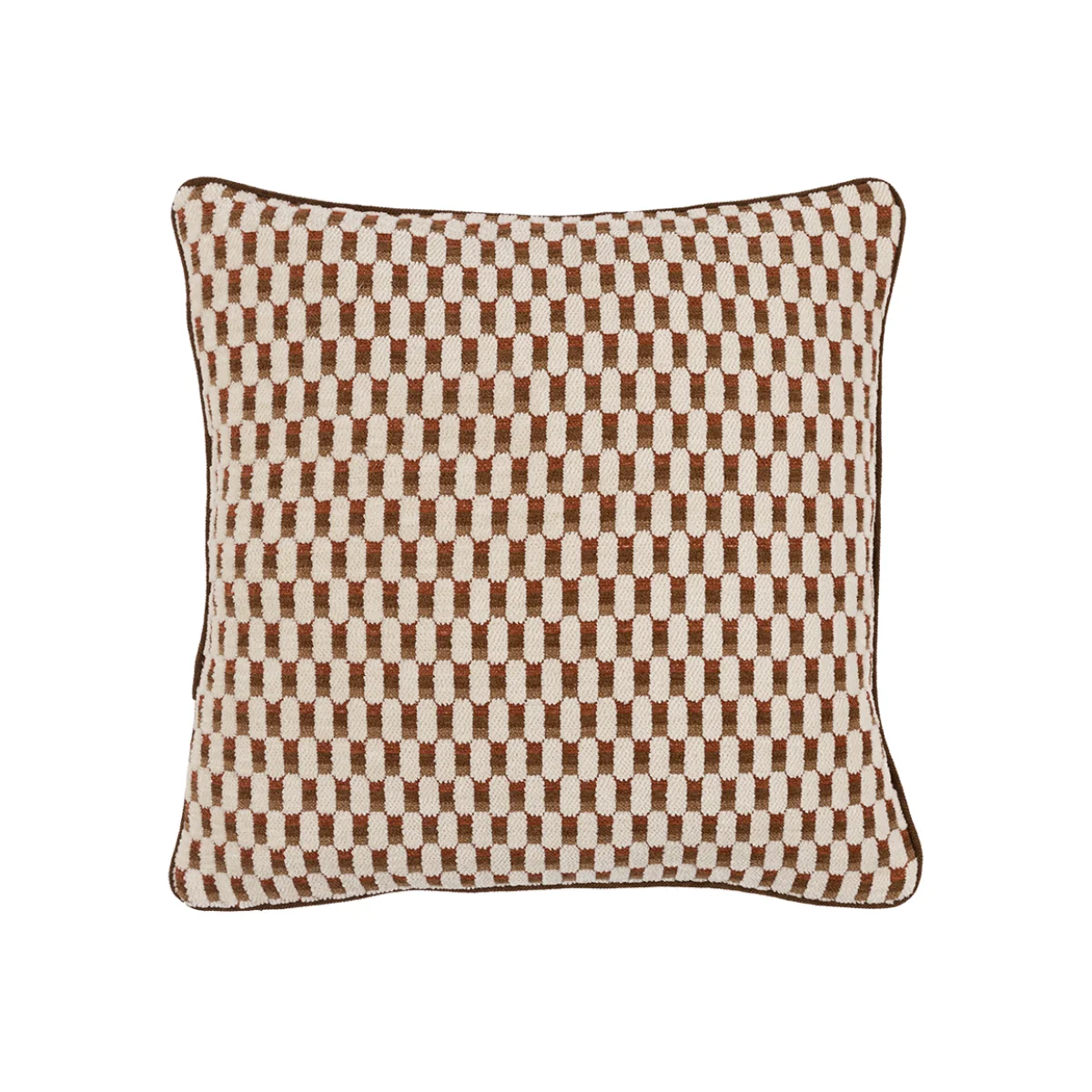 Orielle Jacquard Cushion in Rust – image 1