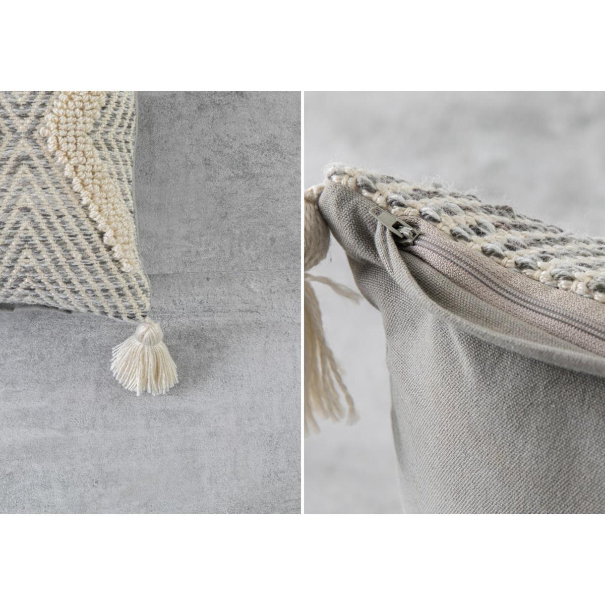 Ramona Tassled Cushion in Grey – image 3