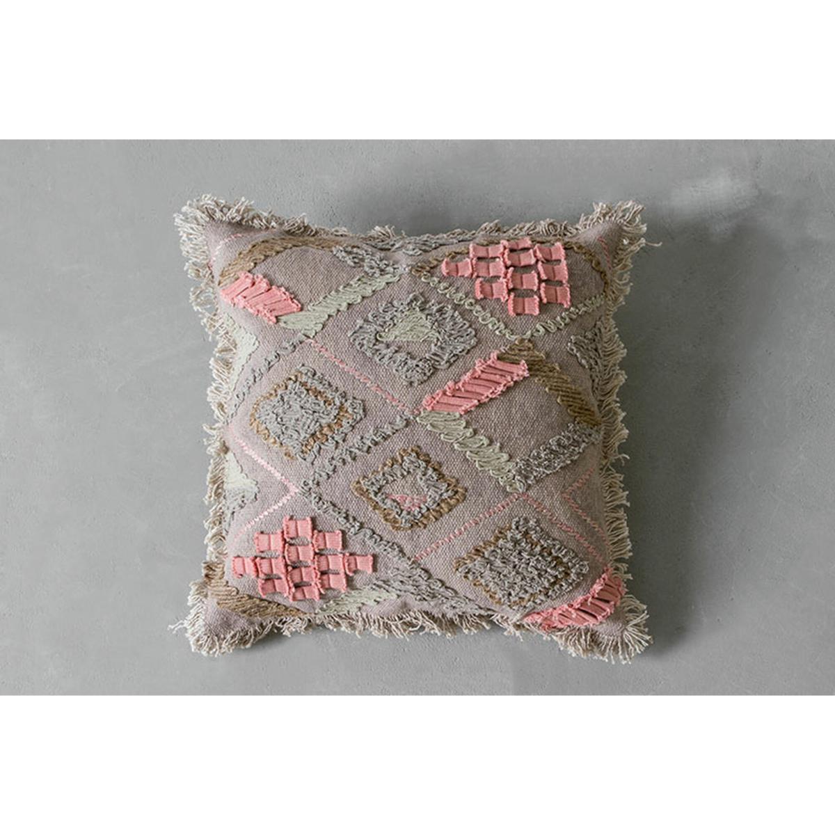 Mathilda Fringed Cushion in Taupe – image 1