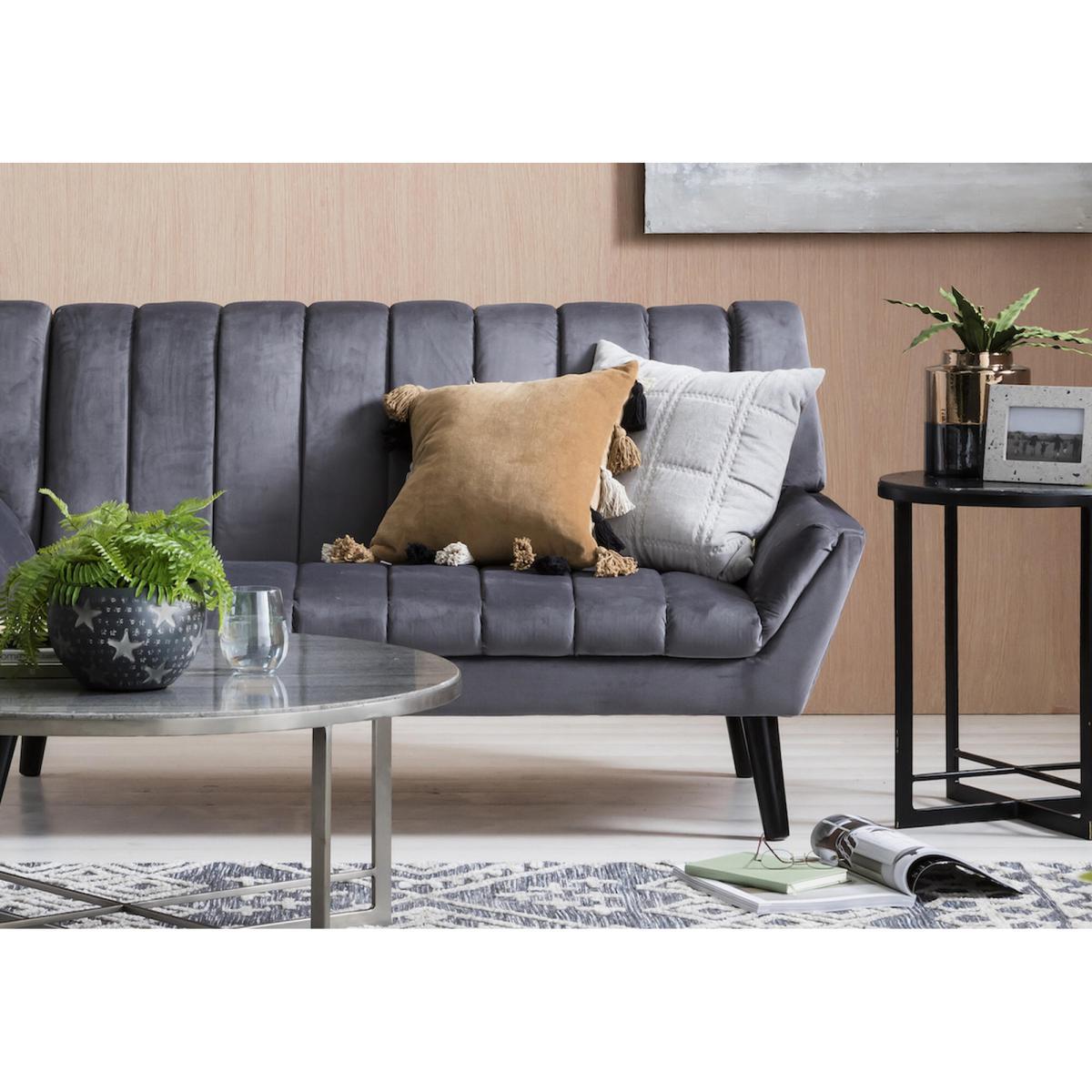 Eaton Grey Quilted Cushion – image 3