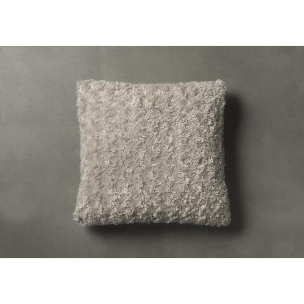 Yrsa Faux Fur Cushion in Taupe – image 2