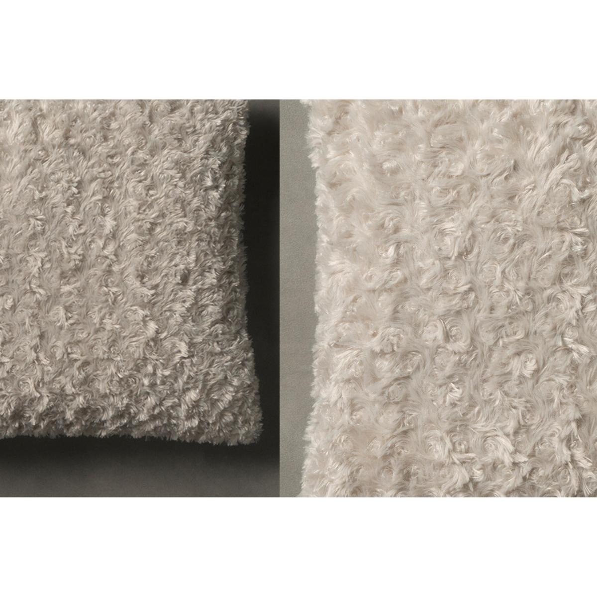 Yrsa Faux Fur Cushion in Taupe – image 4