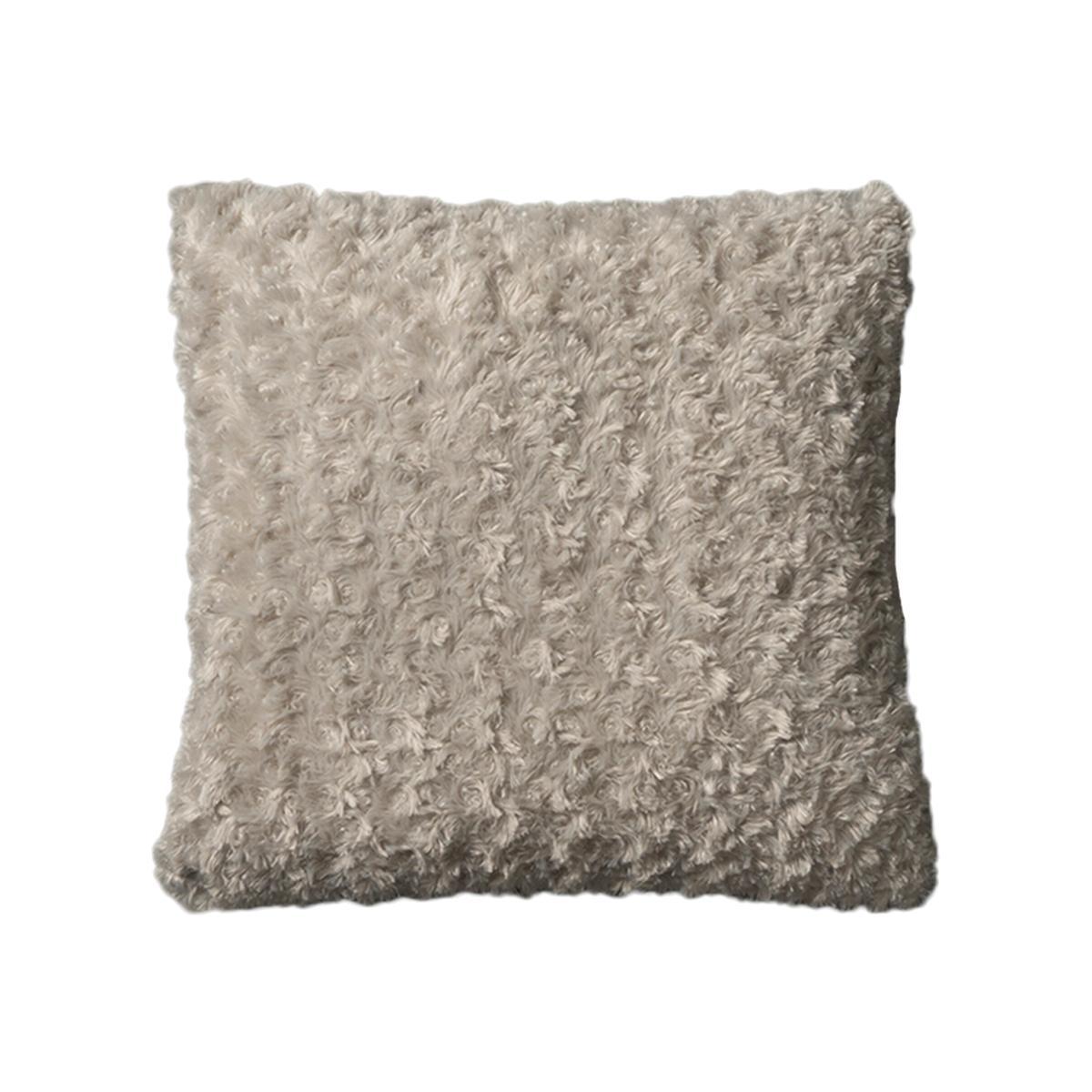 Yrsa Faux Fur Cushion in Taupe – image 1