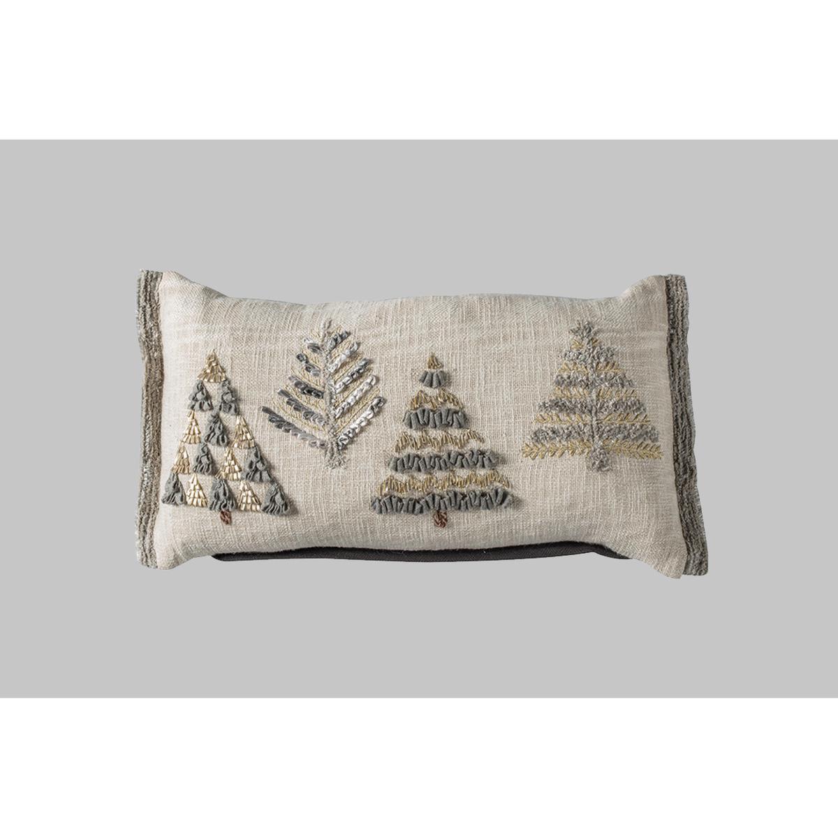 Embroidered Fir Trees Cushion – image 1