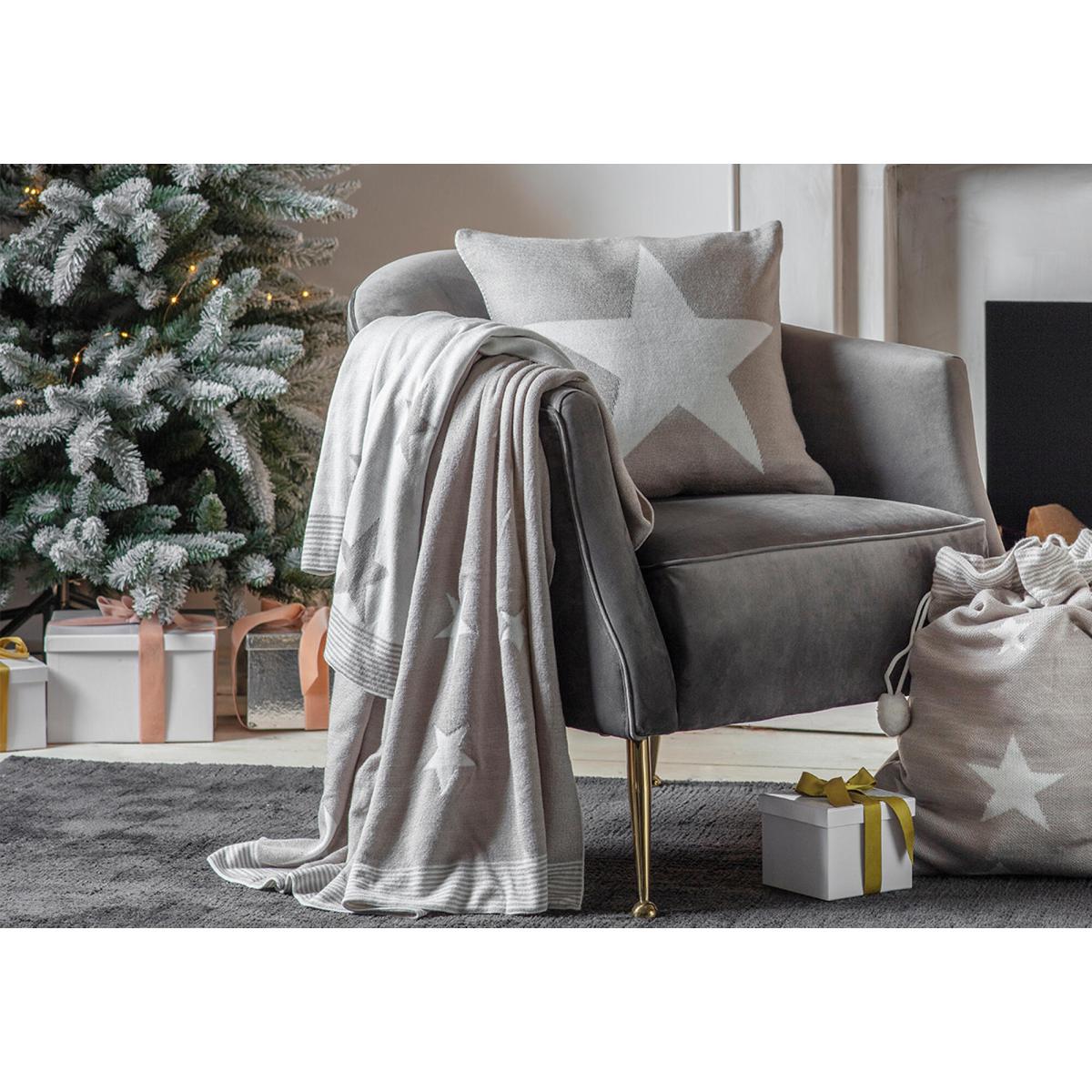 Baxter Knitted Star Cushion in Taupe – image 2