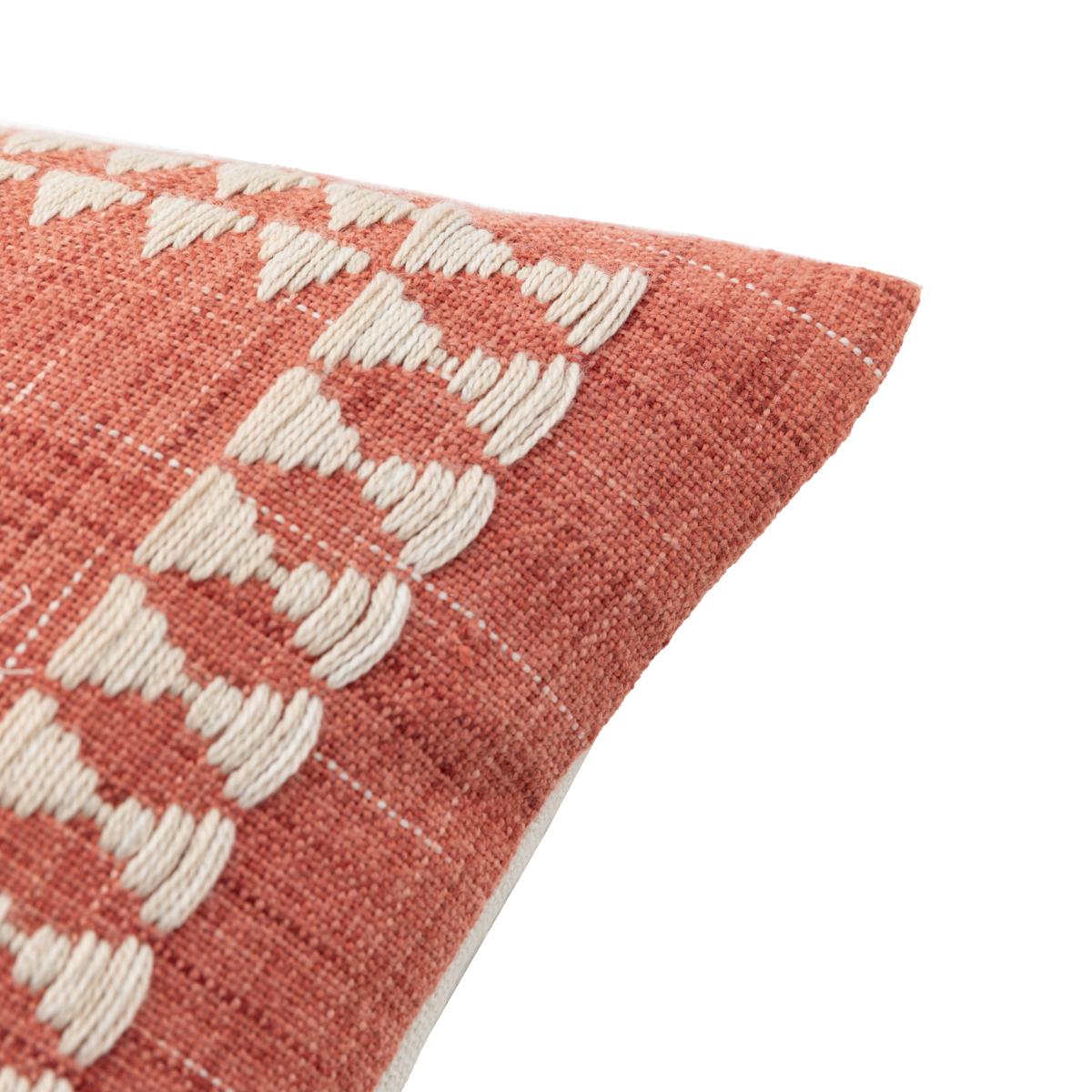 Naya Embroidered Border Cushion in Apricot – image 4