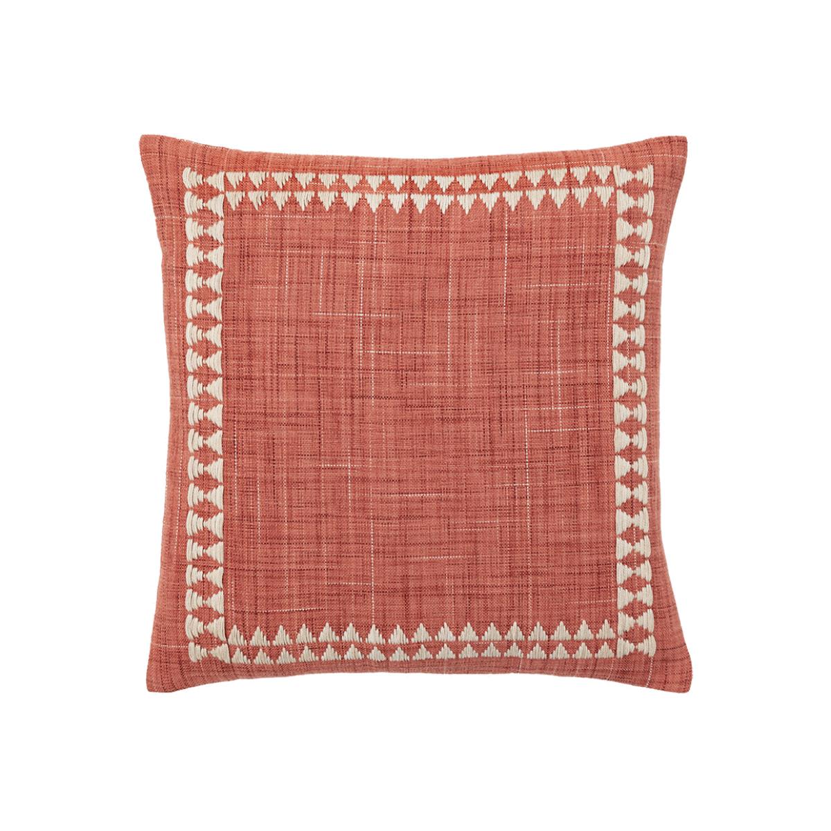 Naya Embroidered Border Cushion in Apricot – image 1