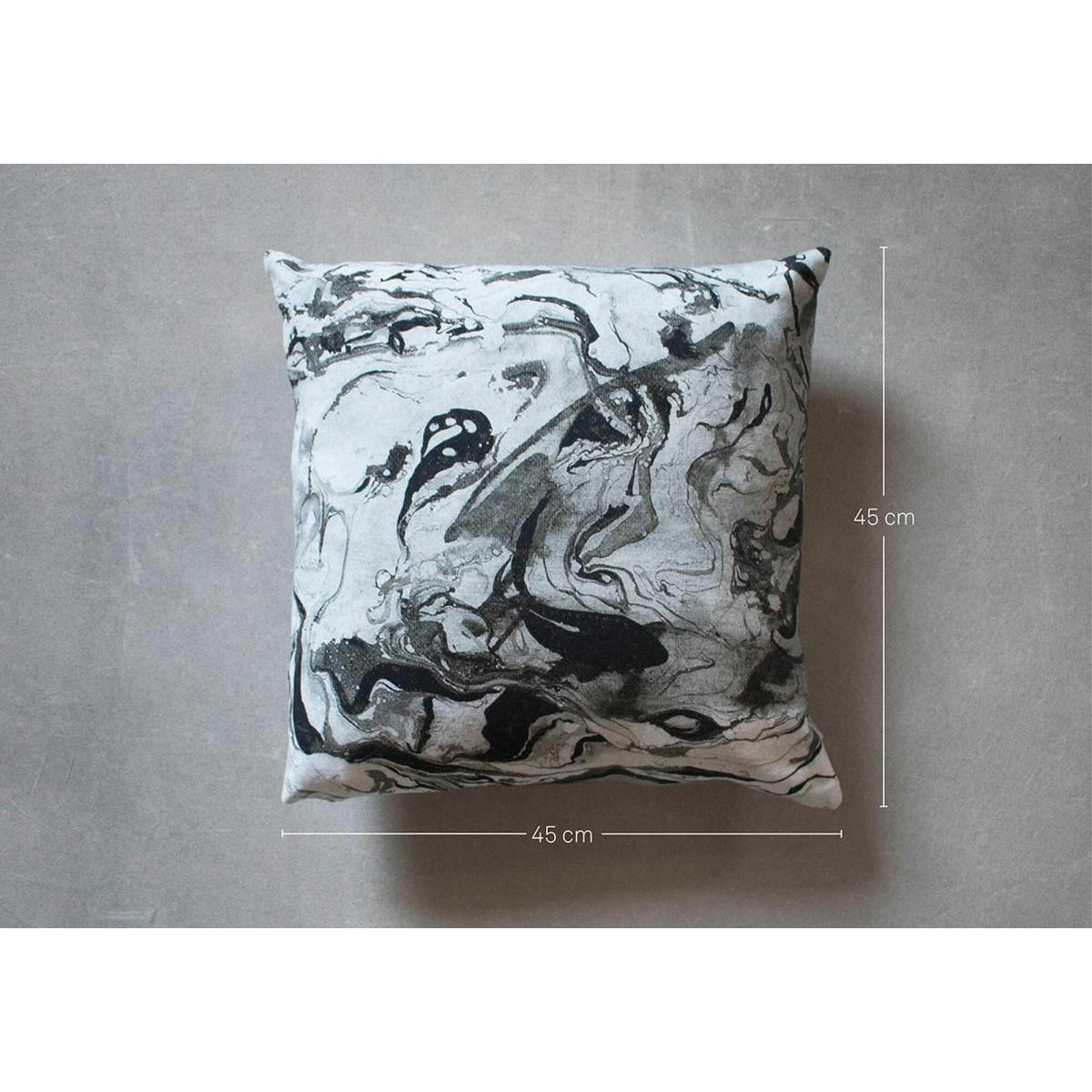 Carrara Marbled Cushion in Ink – image 3