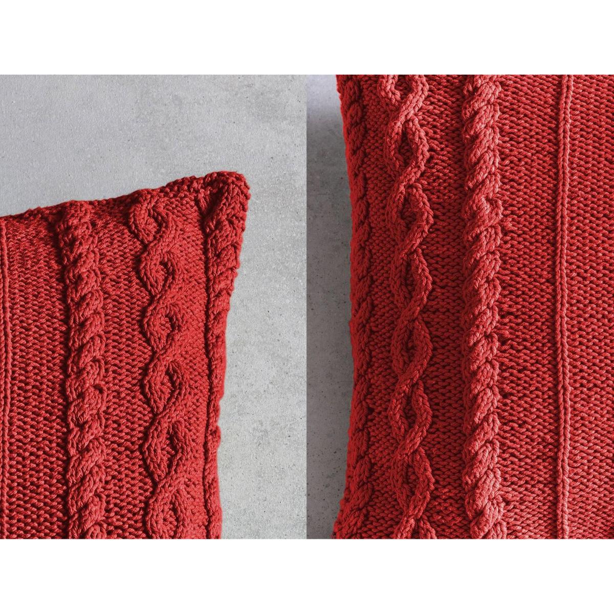 Annie Knitted Cushion in Red – image 3
