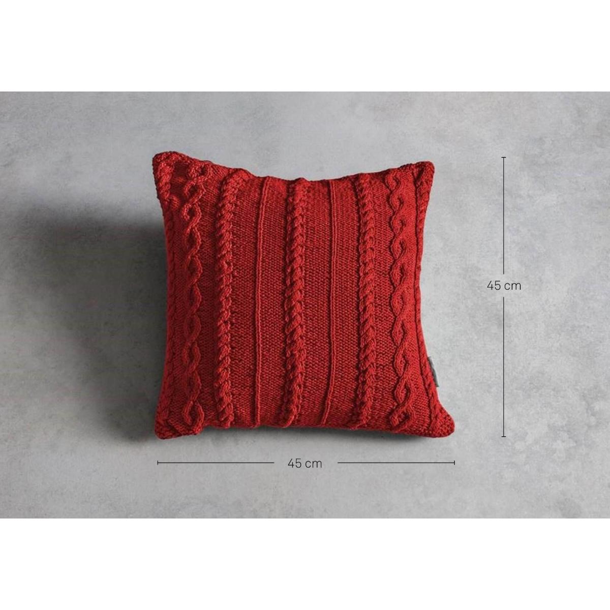 Annie Knitted Cushion in Red – image 4