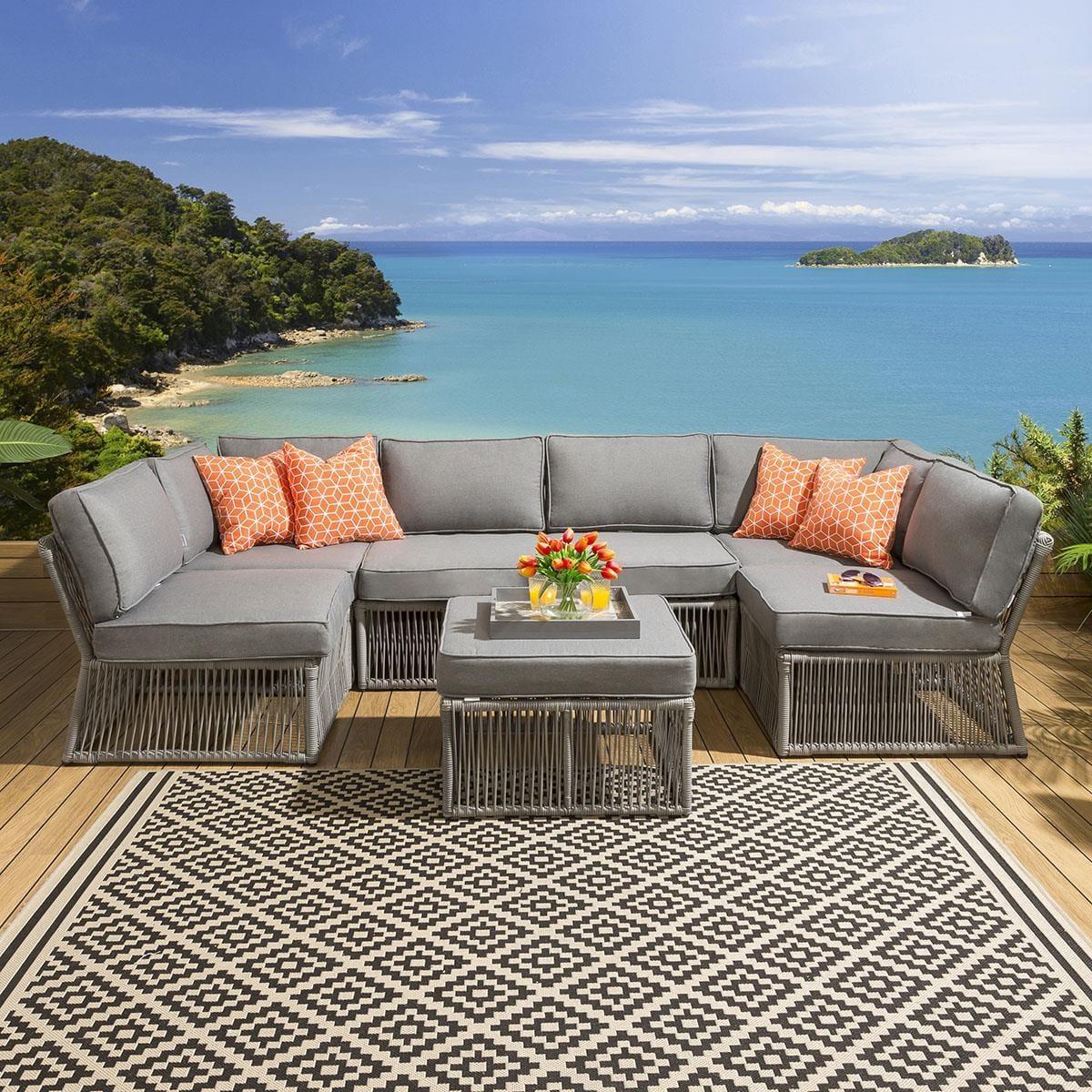 Pair of Luxury 450mm Garden Scatter Cushion Orange Geometric – image 2