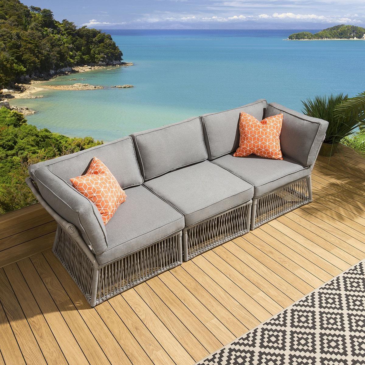 Pair of Luxury 450mm Garden Scatter Cushion Orange Geometric – image 3