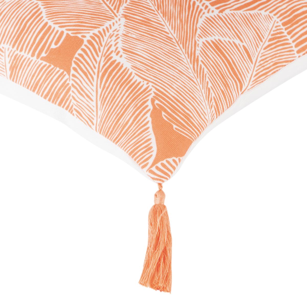 Talia Palm Print Outdoor Cushion - Orange – image 2
