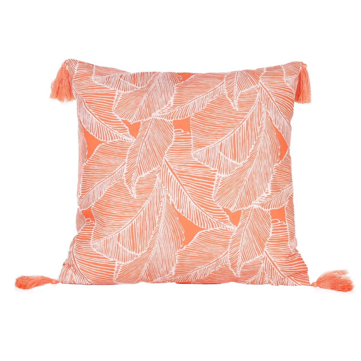 Talia Palm Print Outdoor Cushion - Orange – image 4