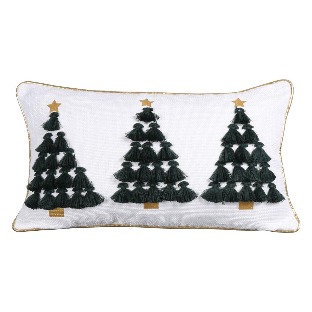 Christmas Tassel Trees Cushion – image 2