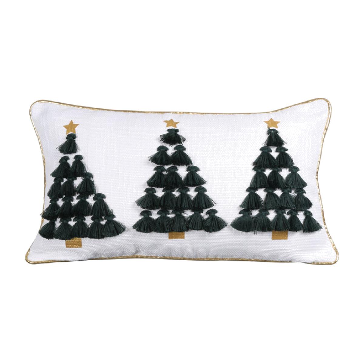 Christmas Tassel Trees Cushion – image 1