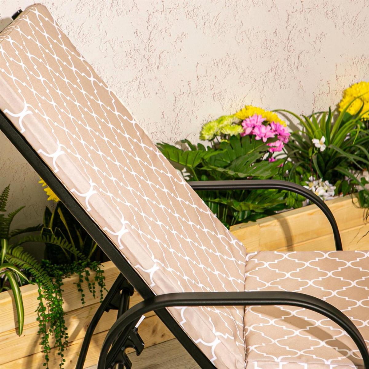 Harbour Housewares Sussex Sun Lounger Cushions - Moroccan - Pack of 2 - Moroccan – image 4