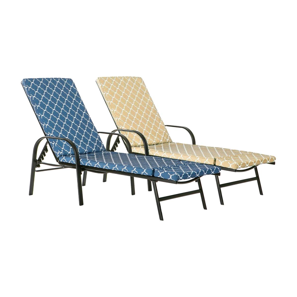 Harbour Housewares Sussex Sun Lounger Cushions - Moroccan - Pack of 2 - Moroccan – image 1
