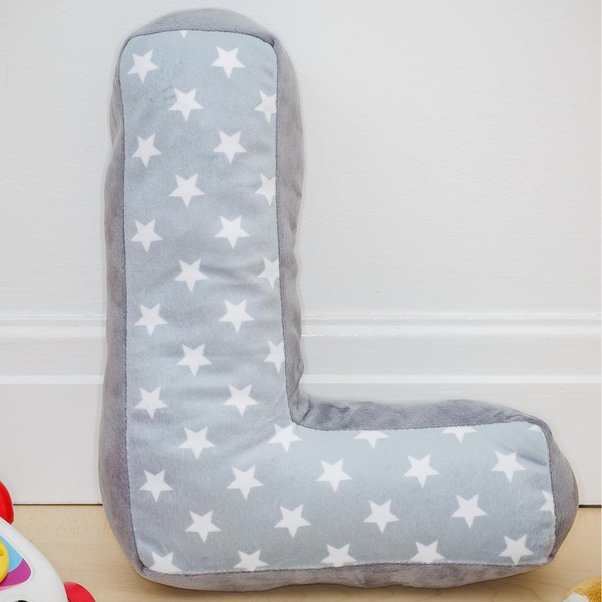 Letter Cushion L - Grey/White – image 2