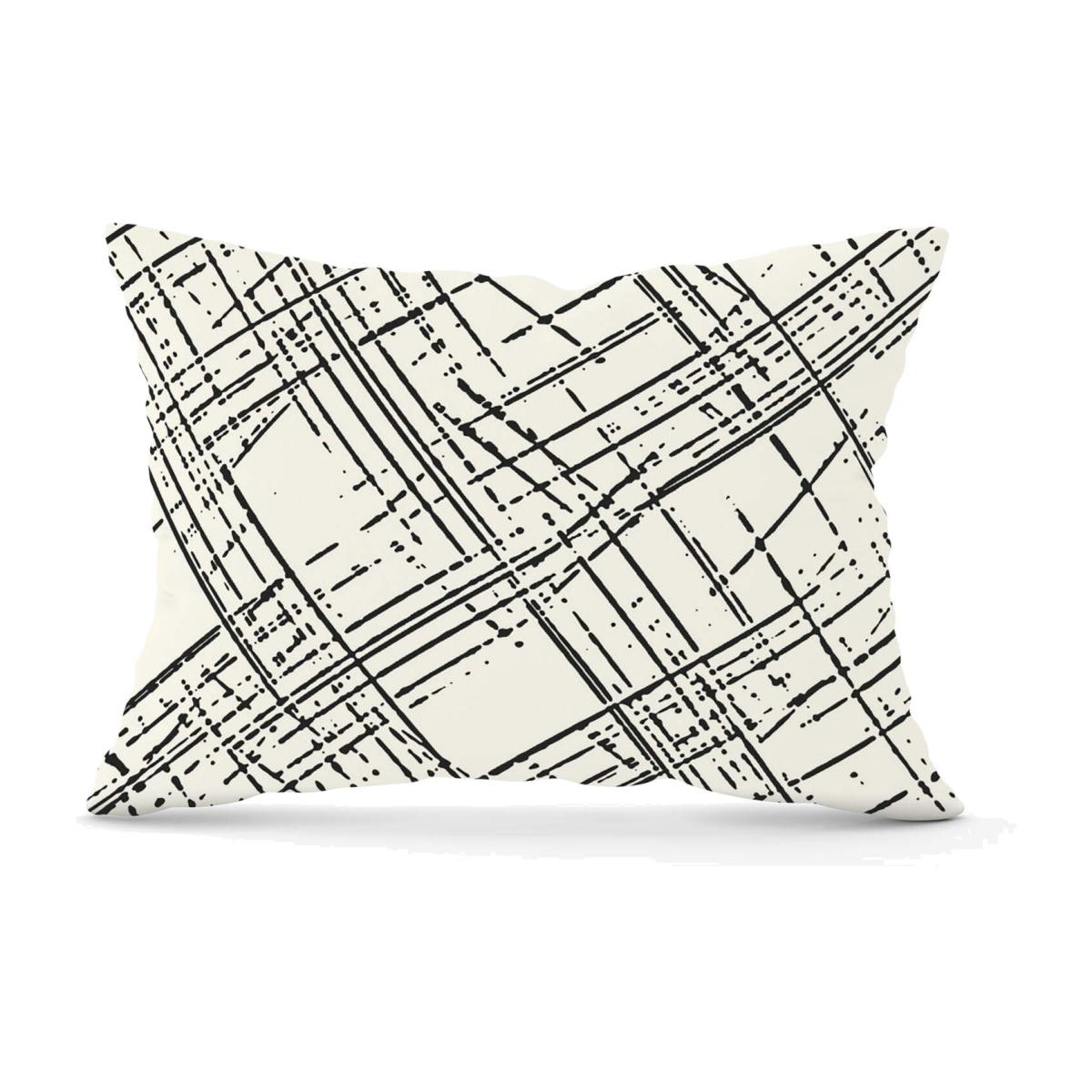Monochrome Distressted Pattern Cushion - Grey / 28cm