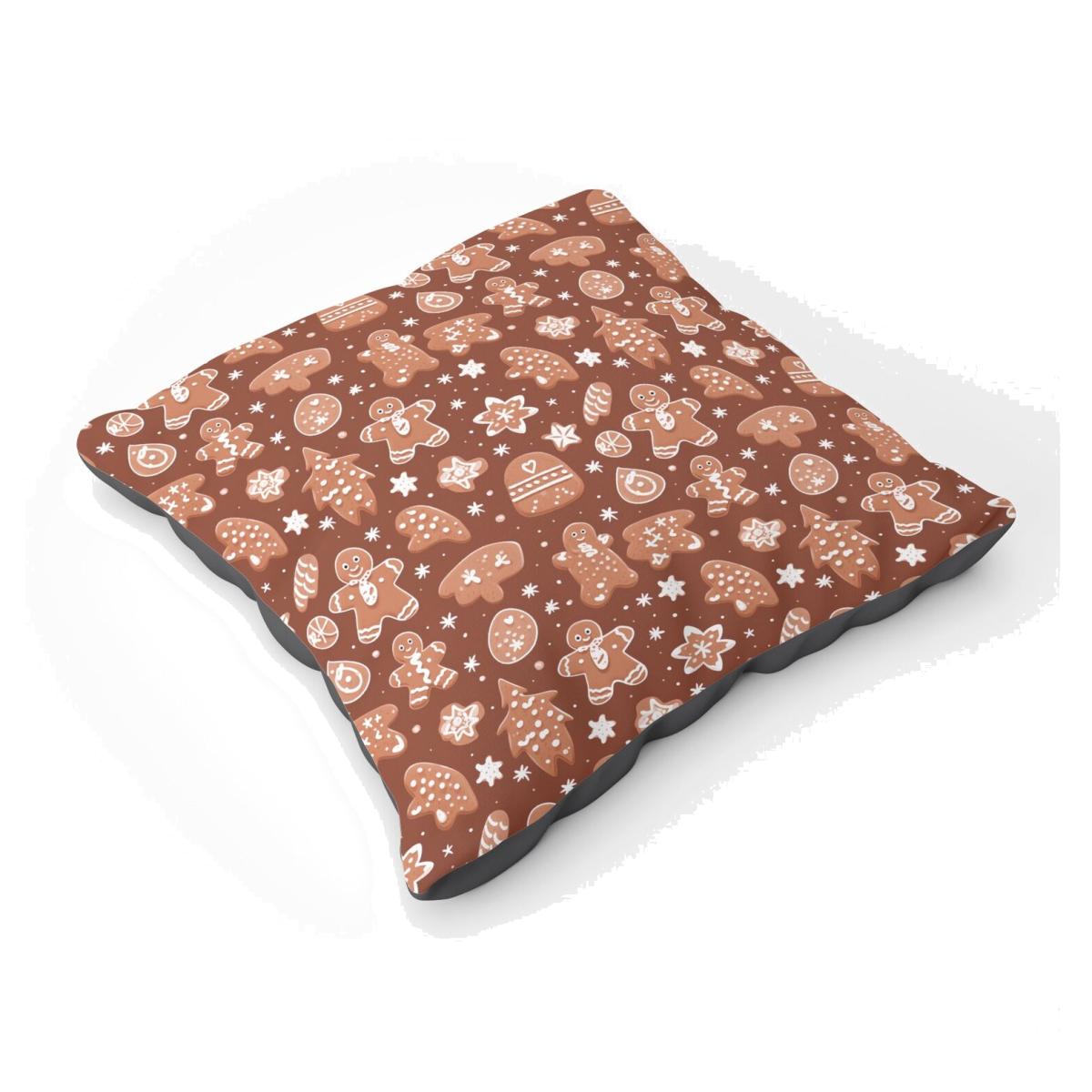Gingerbread Cookies Floor Cushion - Brown