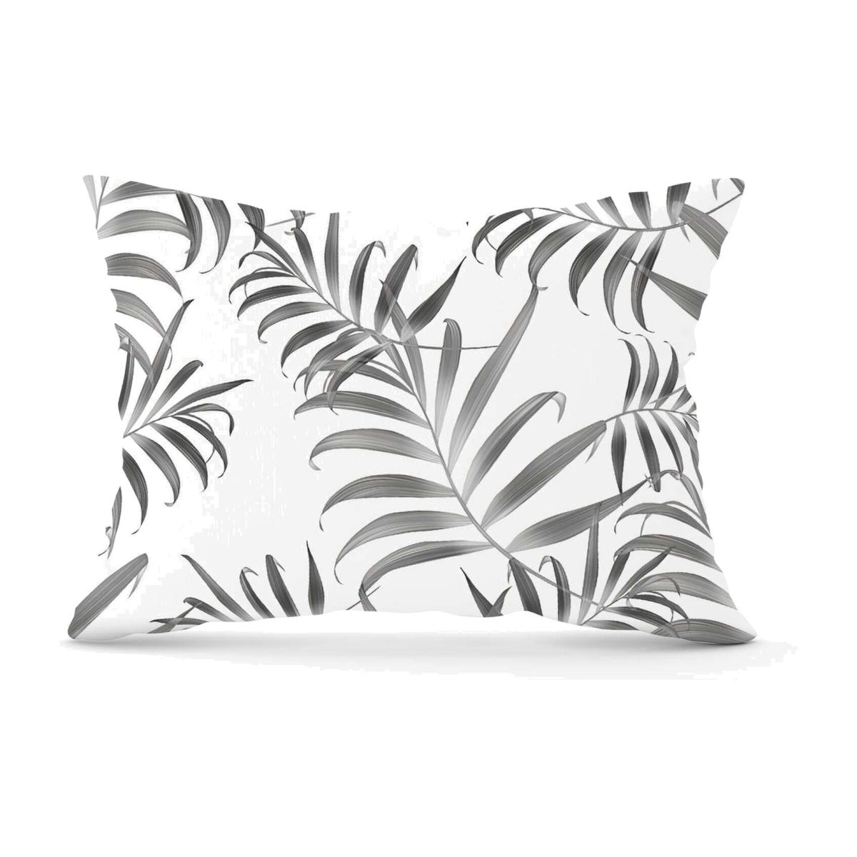 Hawaiian Style Palm Leaves Cushion - Grey / 28cm