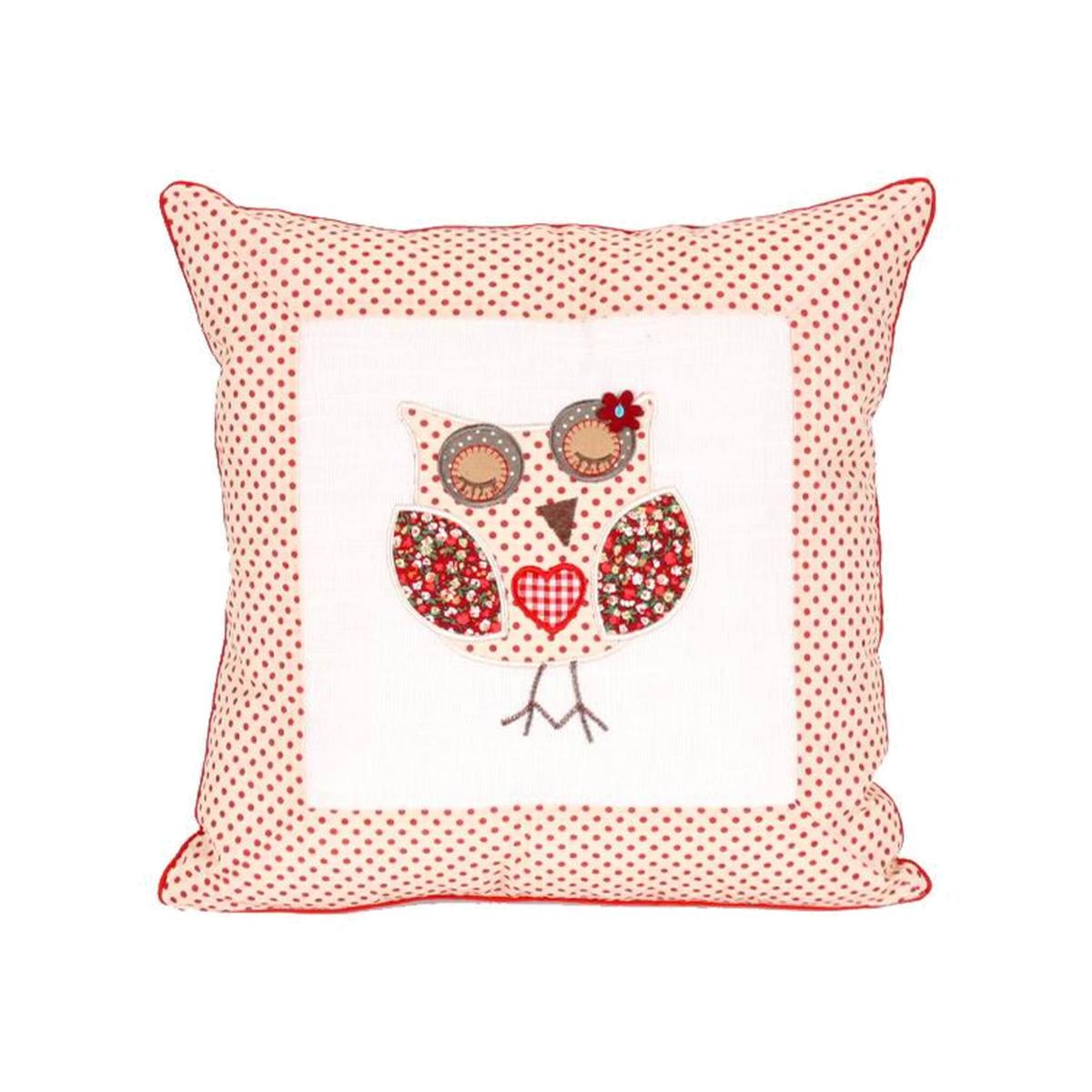 Cute Owl Closed Eye Cushion - Orange