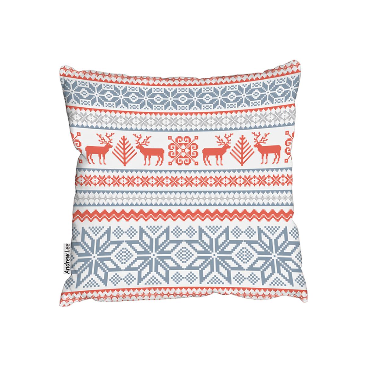 Christmas Background With Deer Stylish Cushion - Red / 60cm