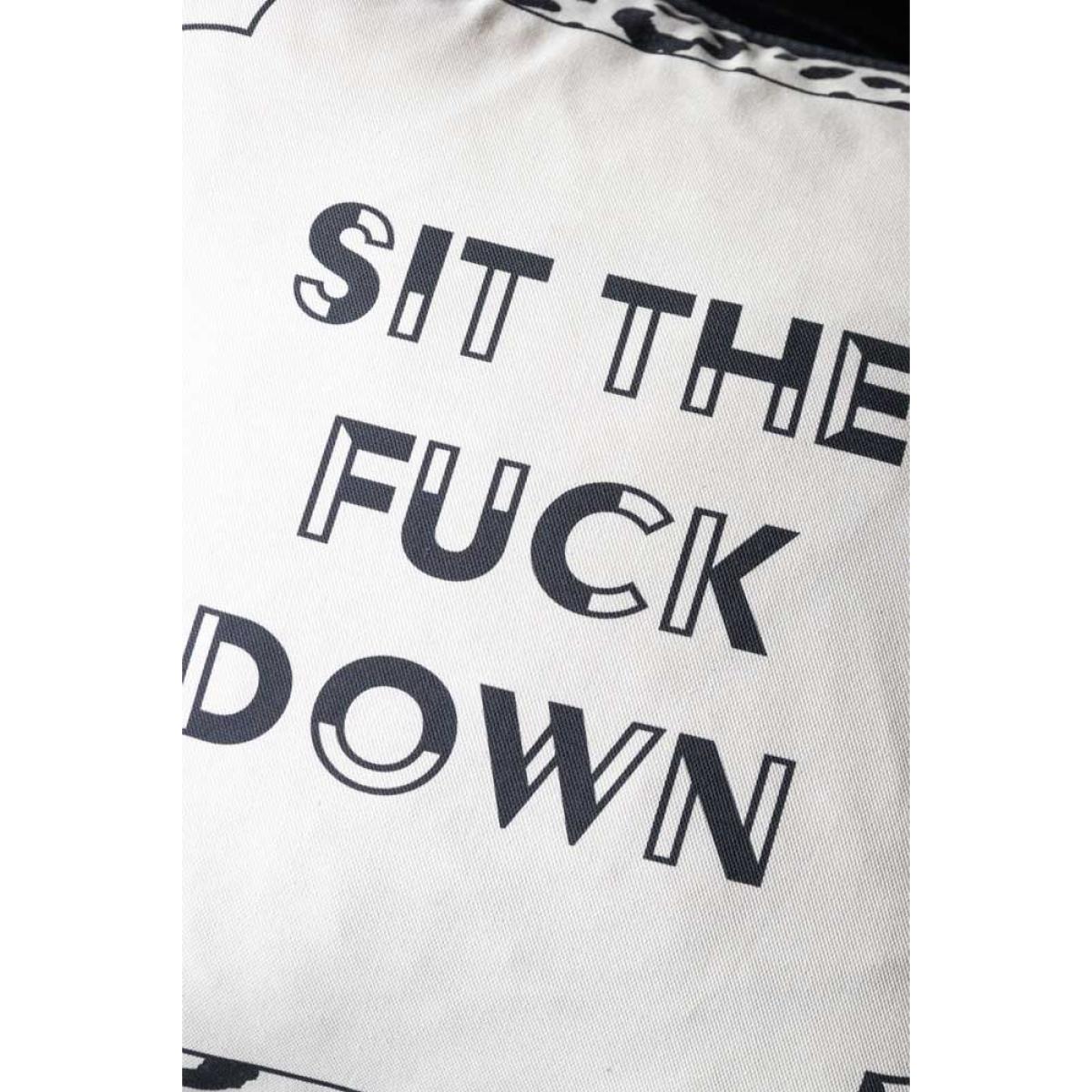 Monochrome Leopard Sit The Fuck Down Cushion – image 7