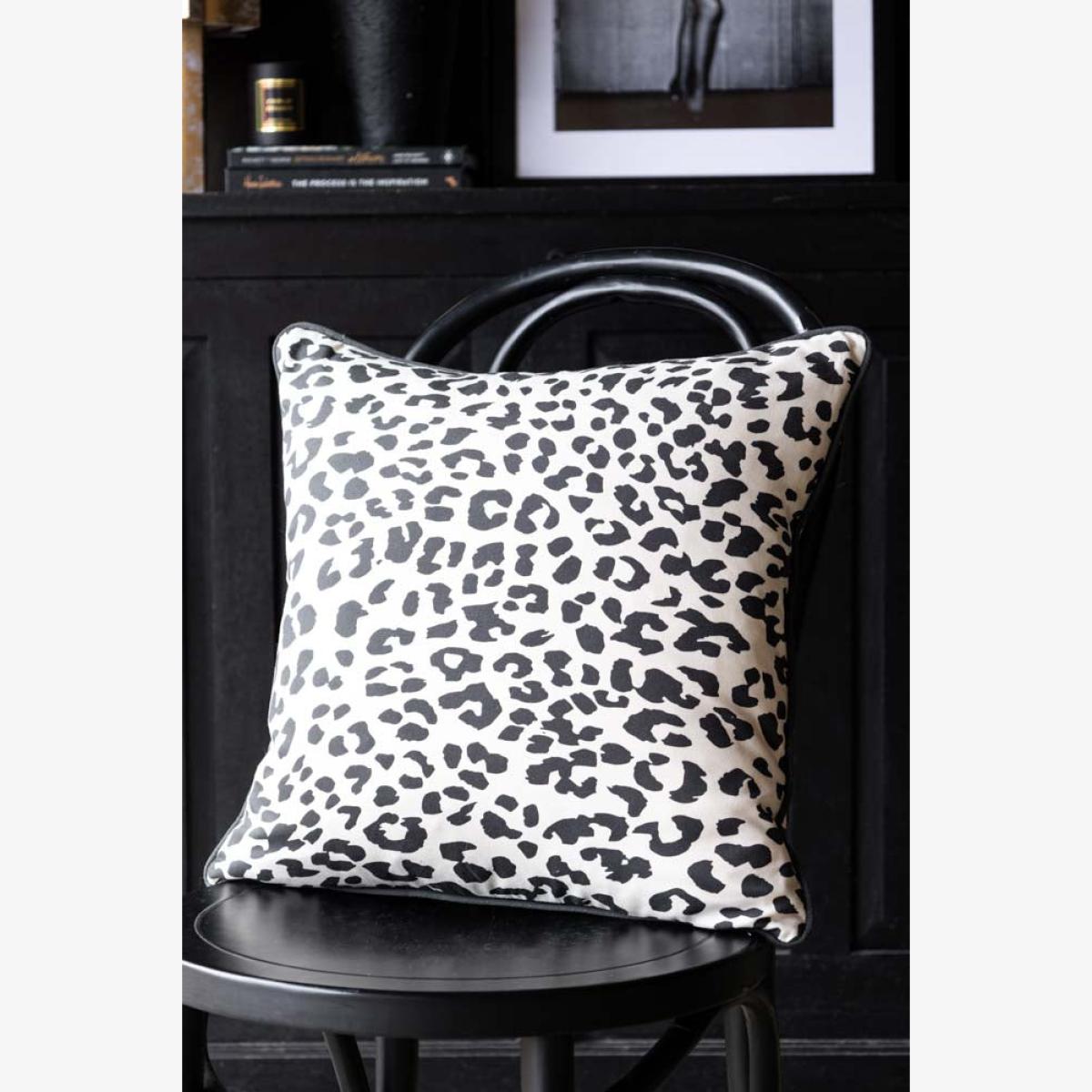 Monochrome Leopard Sit The Fuck Down Cushion – image 1