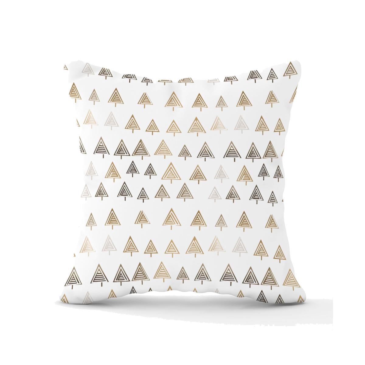Geometric Christmas Tree Pattern Outdoor Cushion - White / 45cm