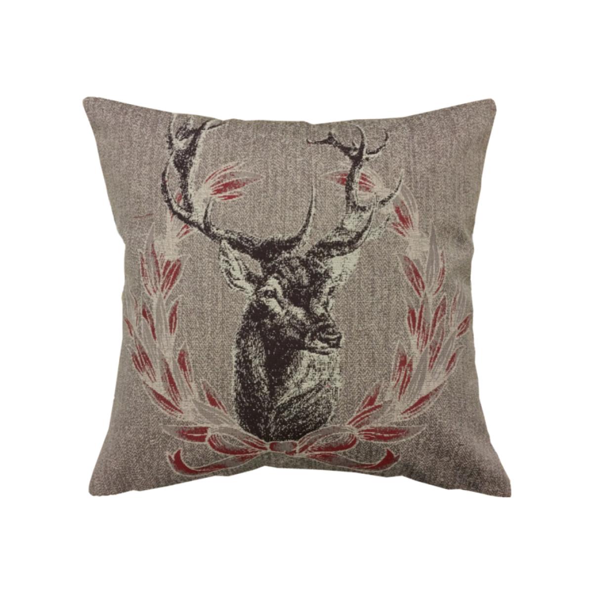 Garland Stag Filled Cushion - Caramel